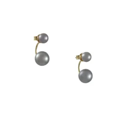 Satomi Kawakita - Grey Pearl Sisters Earrings
